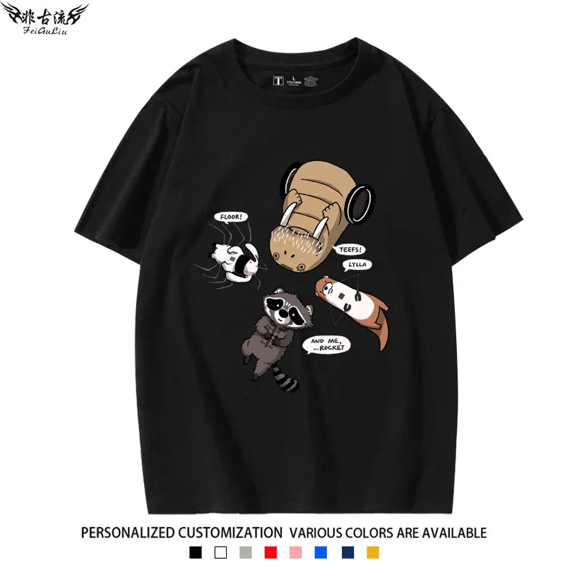 귀여운 물개와 고양이 패턴 프린트 2026 신상 여름 순면 아동 티셔츠 편안한 부모-자녀 맞춤 티셔츠