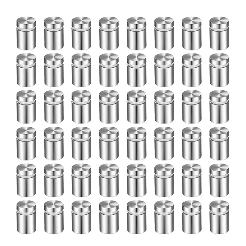100 팩 사인 스탠드 오프 나사, 스테인레스 스틸 벽 스탠드 오프 마운트, 유리 아크릴 네일, 광고 나사, 1/2x1 인치