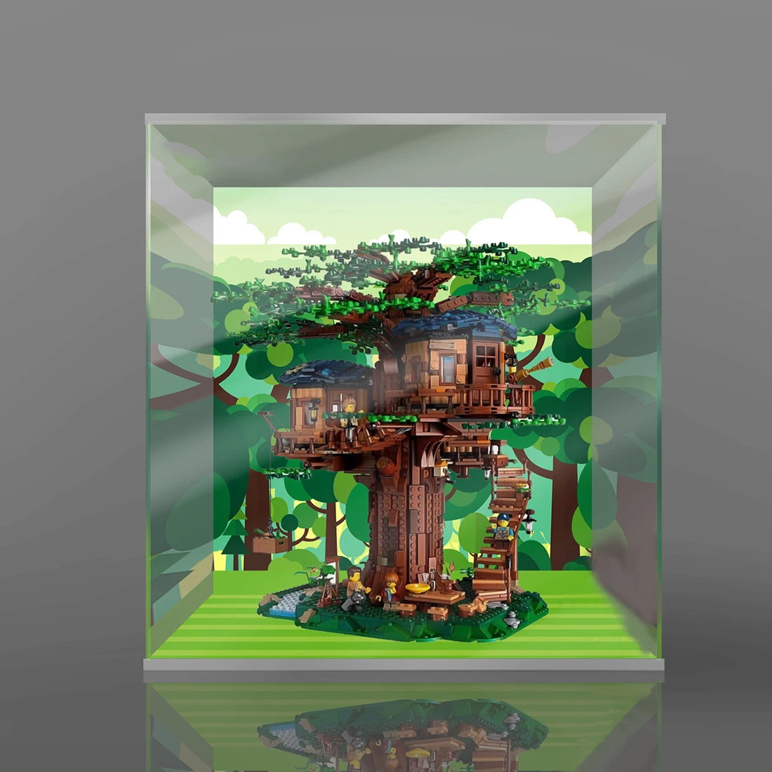 

42 x 42 x 45cm Acrylic Dustproof Show Box For Tree House 21318 (Display Box Included Only, No Kit) - 2 Lights
