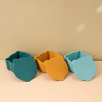 1PCS Baby Silicone Tableware Cute Cartoon Bear Shape Baby Snack Box Eating Training Baby Stuff Portable Baby Meal Tray 1