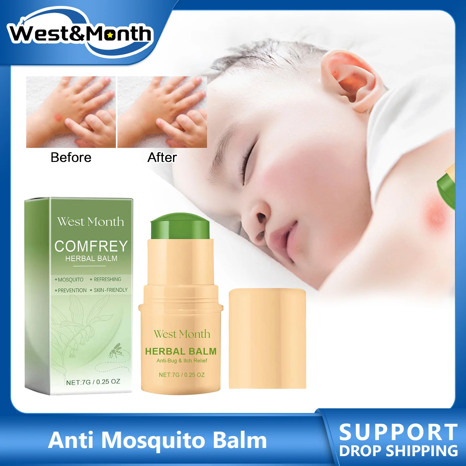 Anti Mosquito Balm Baby Itching Relief Mosquito Bite Treatment Insect Repellent Skin Redness Swelling Elimination Mosquito Cream корректирующая база под макияж hd skin equalizer pr021 01 redness correcting 30 мл