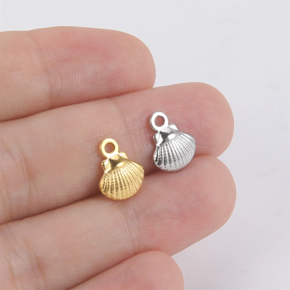 5 teile/los Gold Farbe Edelstahl Kleine Shell Anhänger Charms Für Diy Halskette Armband Schmuck Machen Zubehör Großhandel – Detail 2