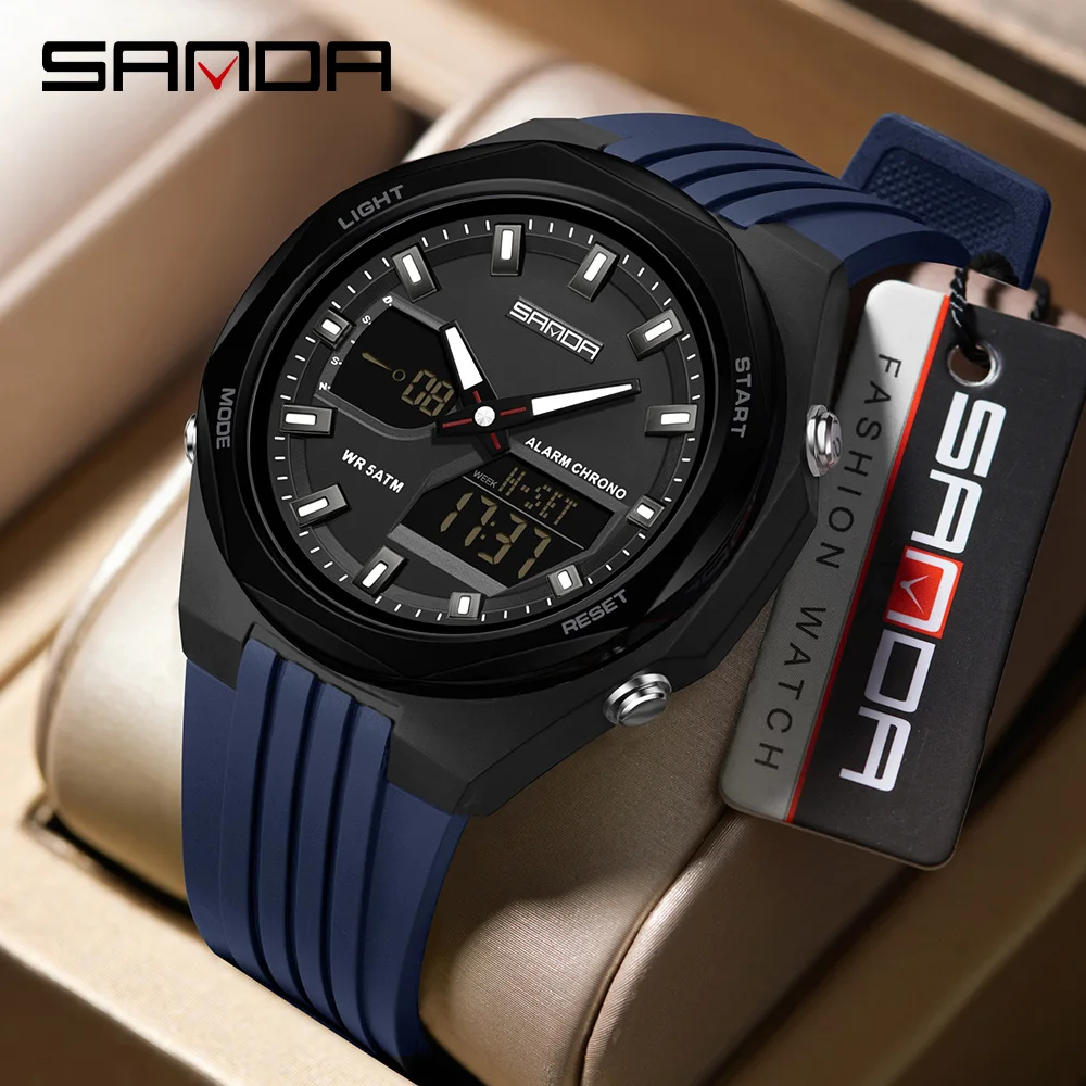 SANDA 6267 Fashion Luxury Men's Electronic Quartz Watch Sports