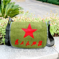 Linen Canvas Travel Bag Nostalgic Army Green One-shoulder Diagonal Bag Large-capacity Moisture-proof Bag
