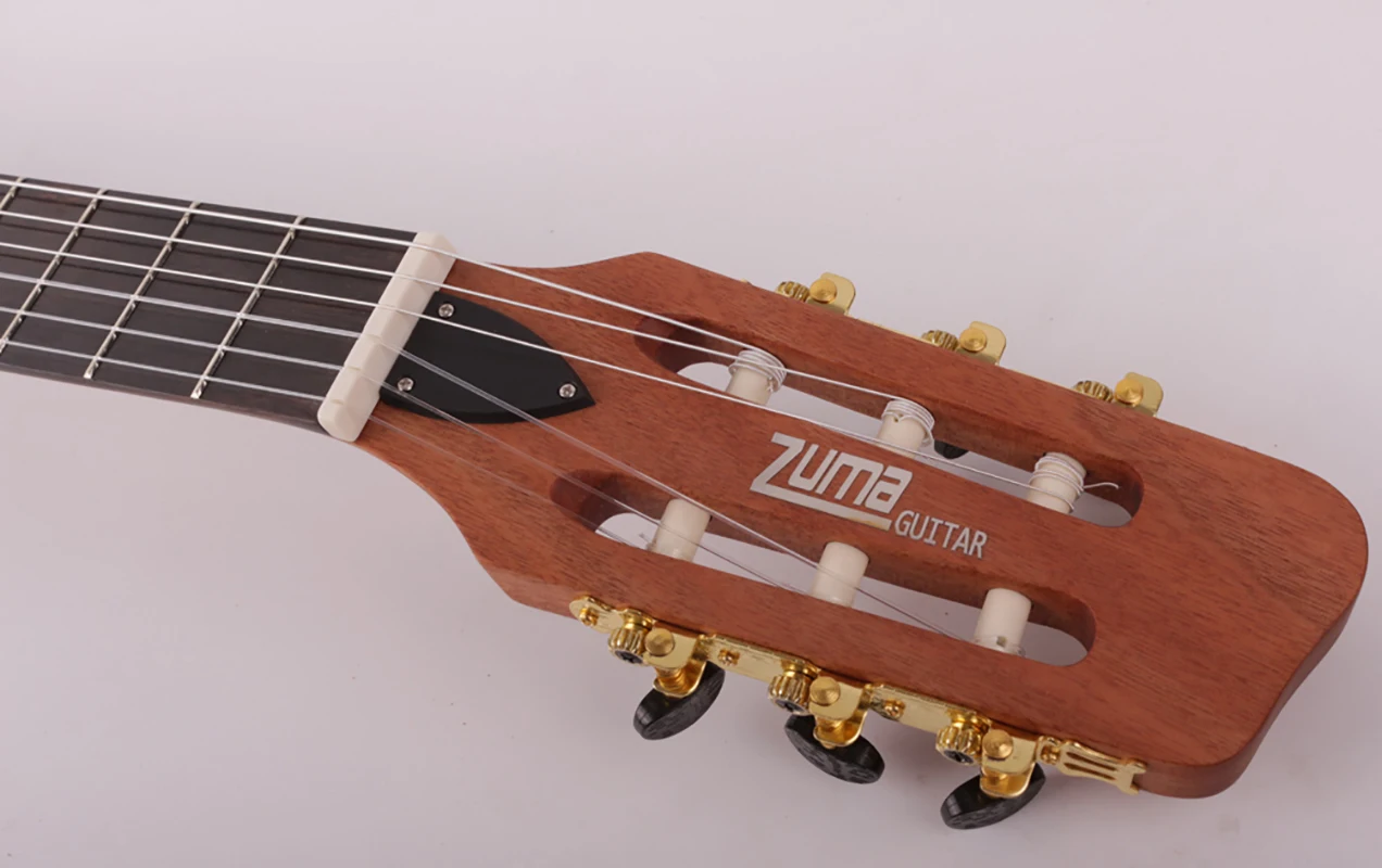 Electric classical classic guitar Silent nylon string travel portable built in effect