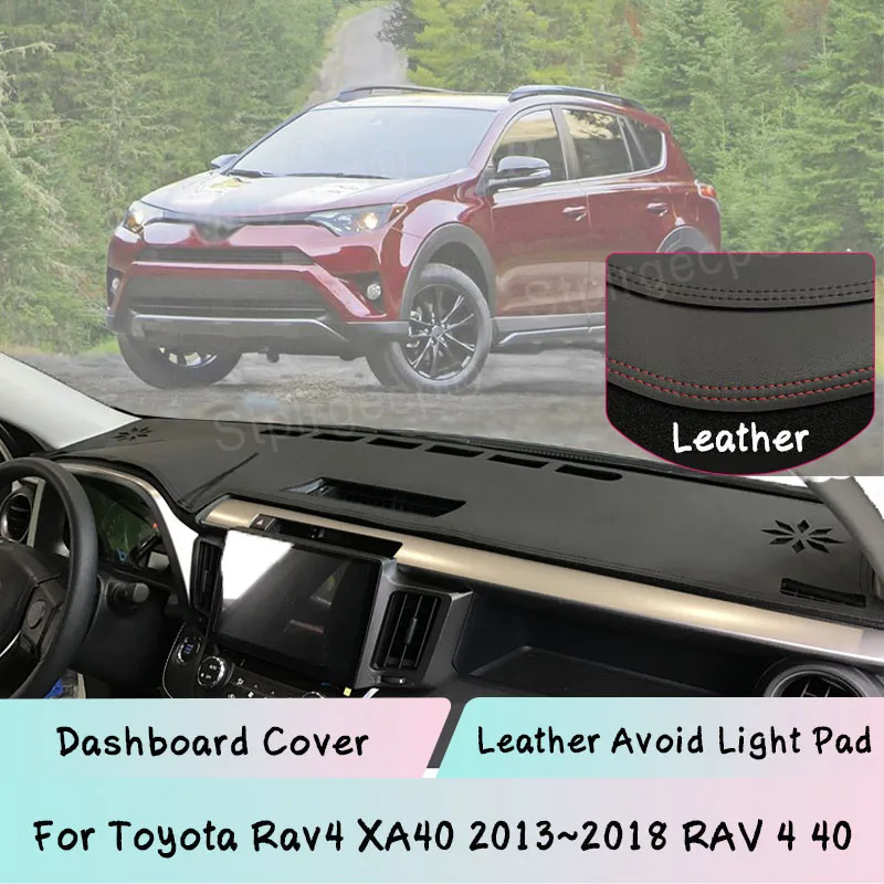 Lederen Dashboard Cover Mat Voor Toyota Rav4 XA40 2013 2018 Rav 4 40