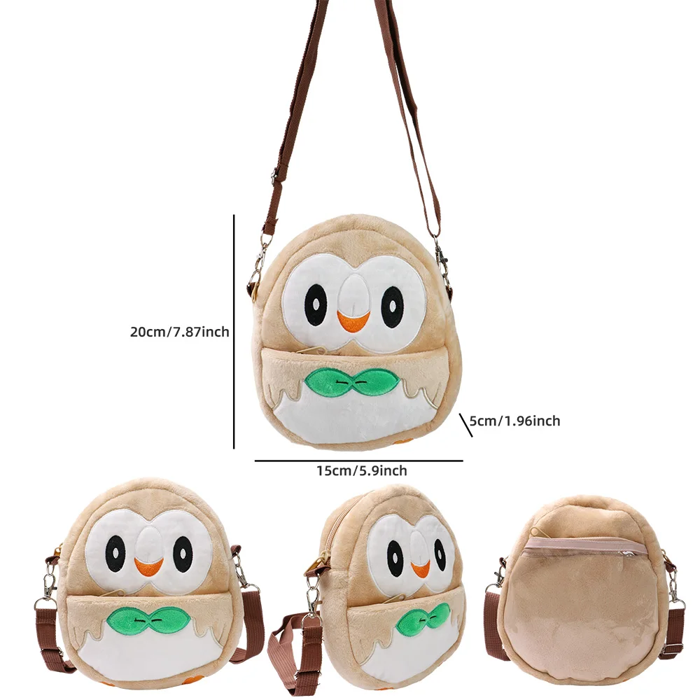 thumbnail image 1 of Mochila de peluche de Rowlet, Lucario, Snorlax, Eevee, Mimikyu, Psyduck, Charmander, Pokémon, juguete de anime, bonito juguete para niños, regalo de cumpleaños, 1 of 5
