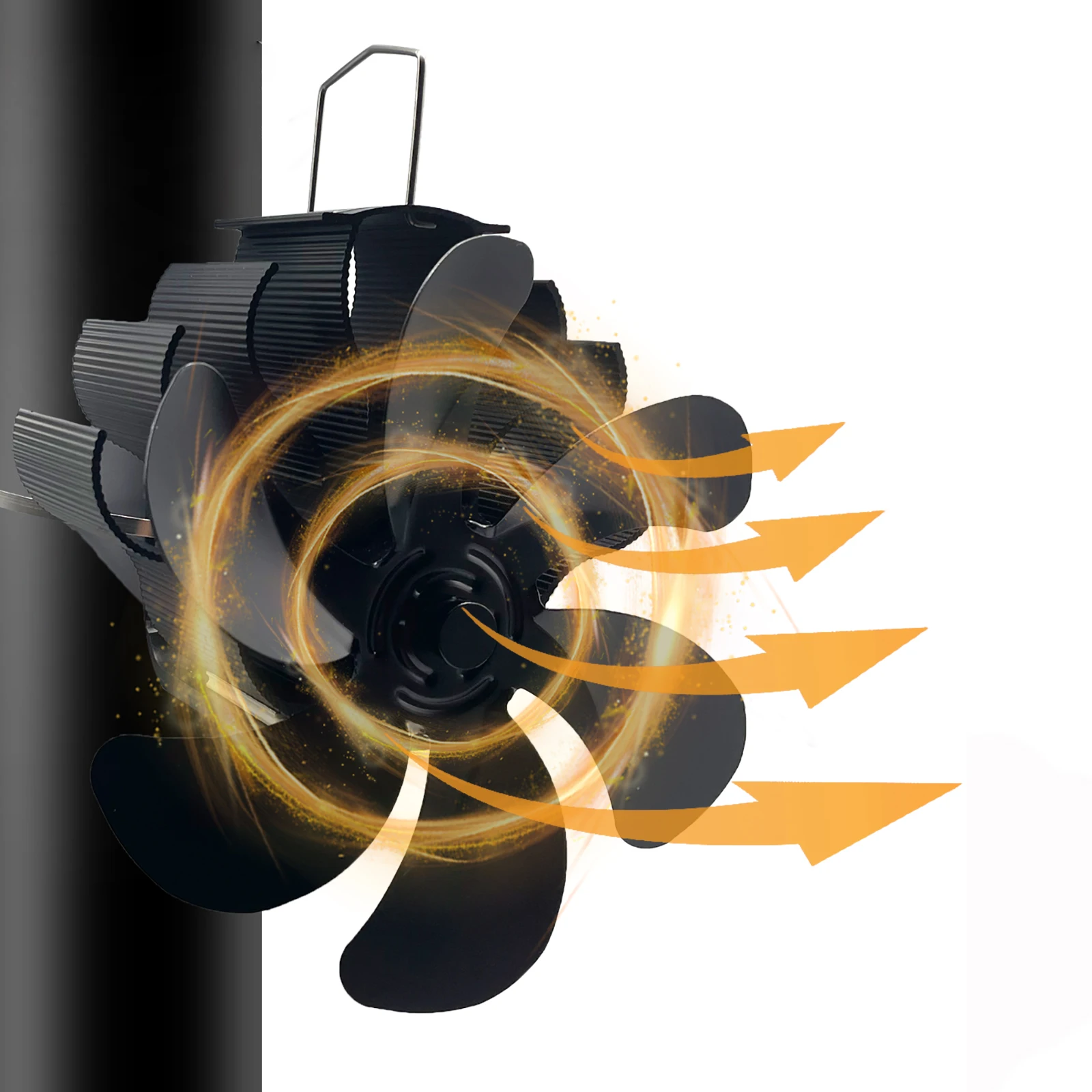 Wood Stove Fan 6 Blades Heat Powered Stove Fan Non Electric Fireplace Fan for Wood/Log Burner/Wood Burner Stove,Eco-Friendly stove fan