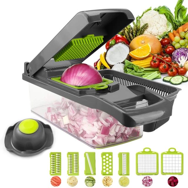 Fullstar Pro Food Black Slicer with 7 Blades - Vegetable Chopper