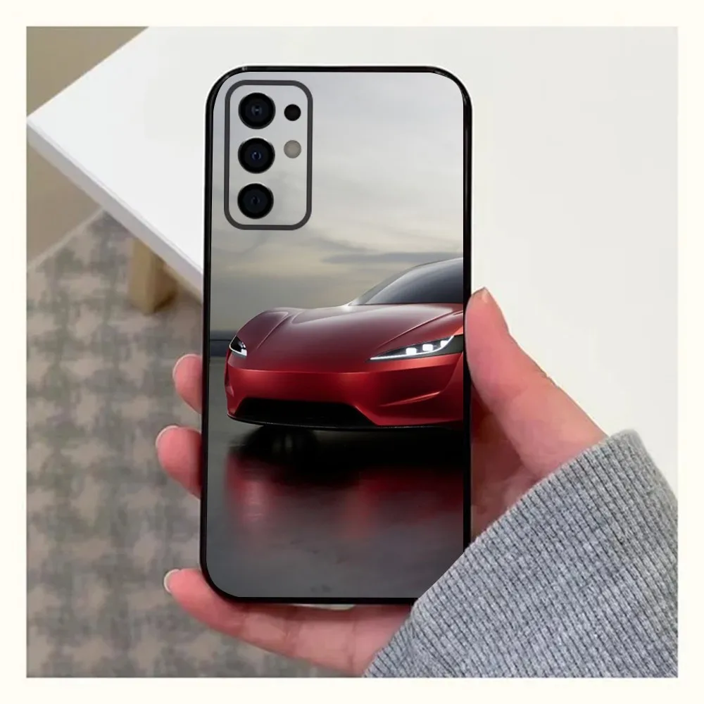 Sleek Black Soft Cover Electric Car Themed Phone Case
