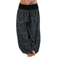 Pantalon imprimé géométrique décontracté pour femme, pantalon Haren, jambe large, confortable, personnalité 1