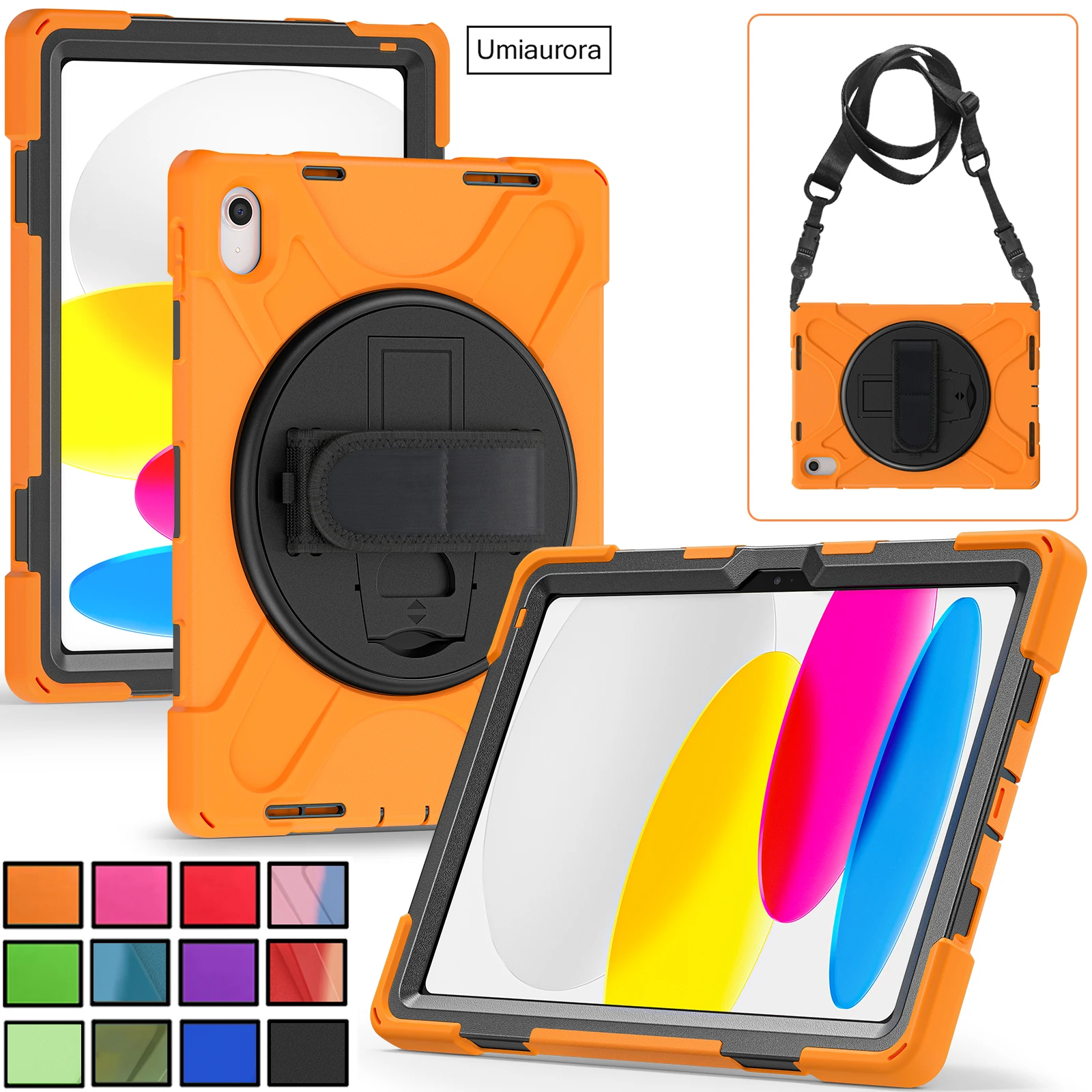 Per Ipad Mini 6 Air 1 2 3 4 5 Pro 9.7 11 10.2 7Th 8Th 9Th 10Th Gen 10.9 Custodia Per Bambini Antiurto Tracolla A Mano Copertura Cavalletto