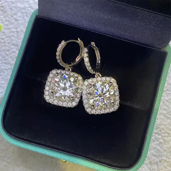 Valuable Moissanite Diamond Drop Earring 100% Real 925 sterling silver Promise Wedding Dangle Earrings for Women Party Jewelry