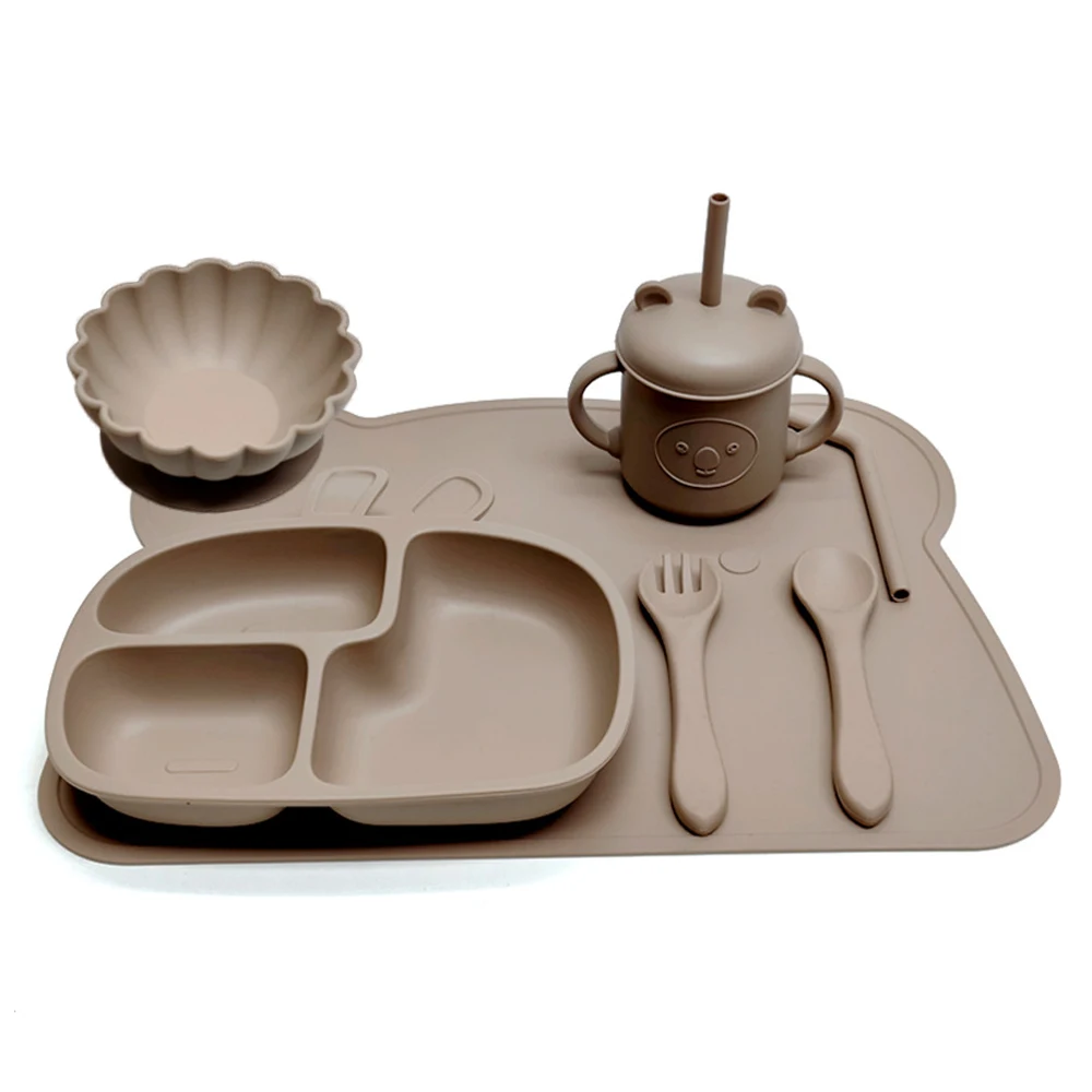 Children's tableware with suction cupsChildren's dinner platesAutonomous eating training bowls and trays