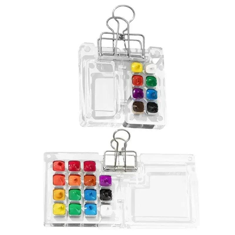 Color Palette Watercolor Palette 8/15 Grids Portable Watercolor Palette Acrylic Sketching Tourism Painting Color Matching Supplies