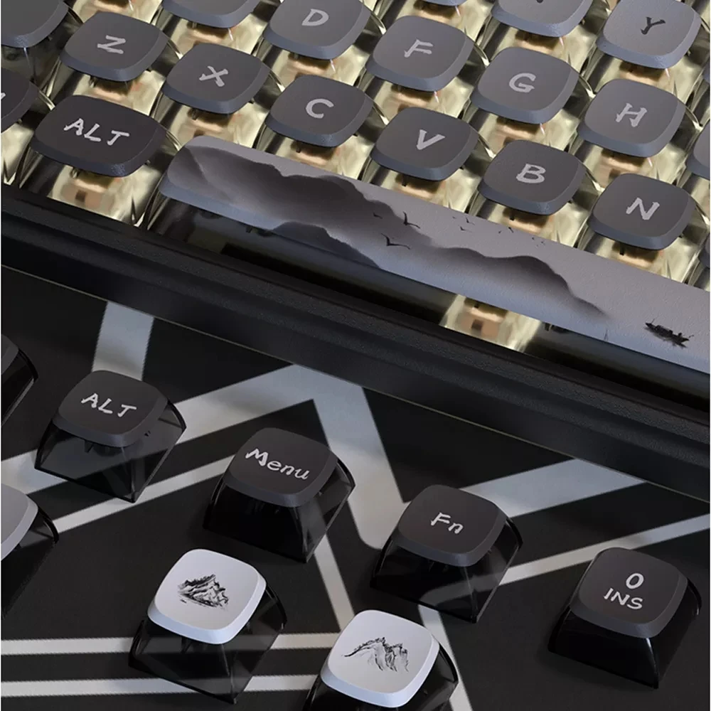 Asa Xda-leite Keycaps Conjunto Teclado Transparente Pbt Couro Duplo Sublimação Quente 108 Deep Mountain Nevoeiro - Imagem 3