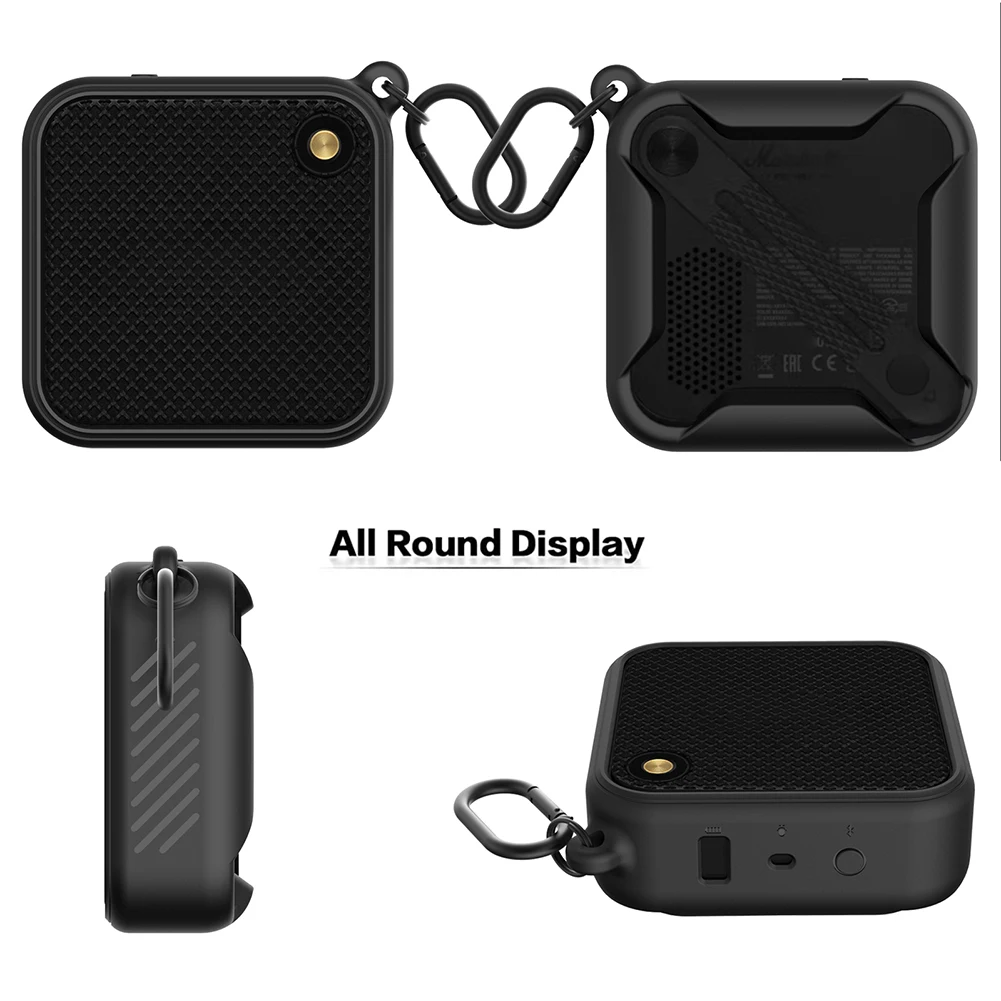 Silicone Portable Speaker Protective Cover - Shockproof, Anti-Fall with Metal Hook