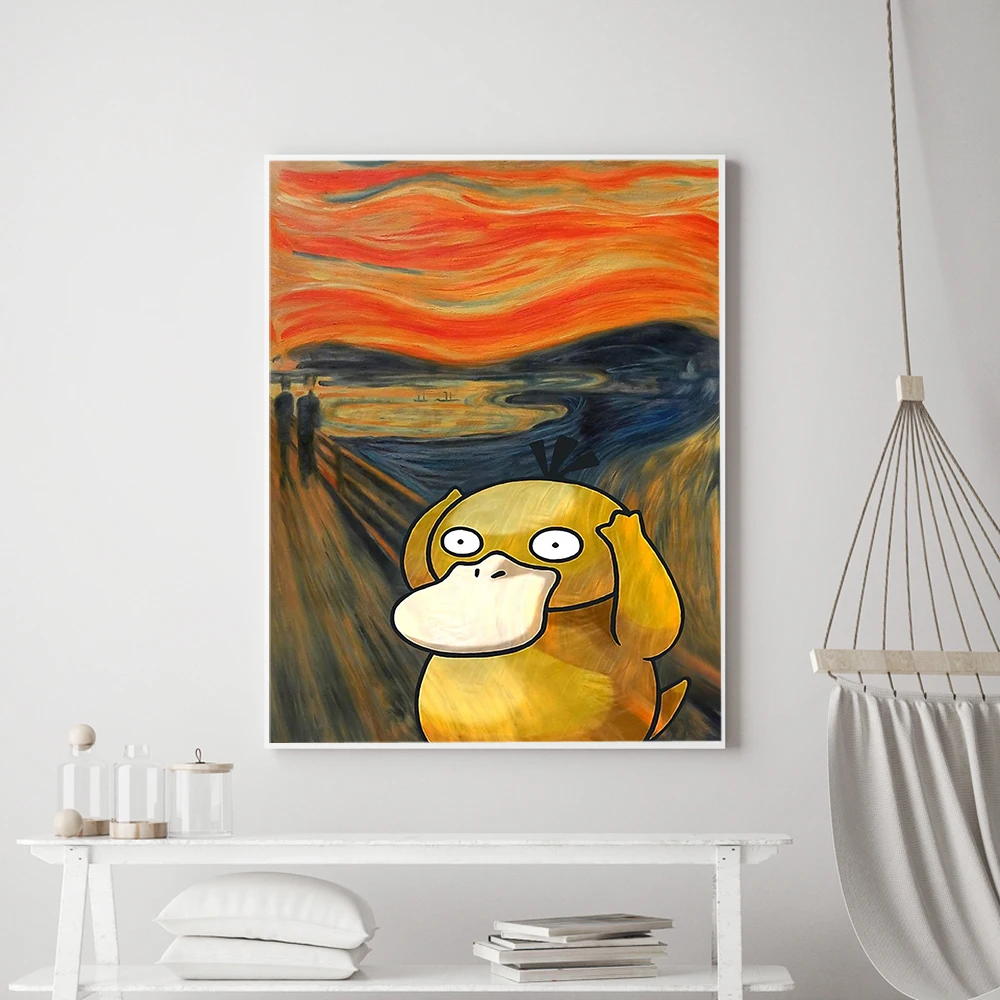 Edvard Munch Der Schrei Abstrakte Ente Ölgemälde auf Leinwand Kunst Poster  und Drucke Wand Bild für Wohnzimmer Hause dekoration - AliExpress, image size:1000x1000