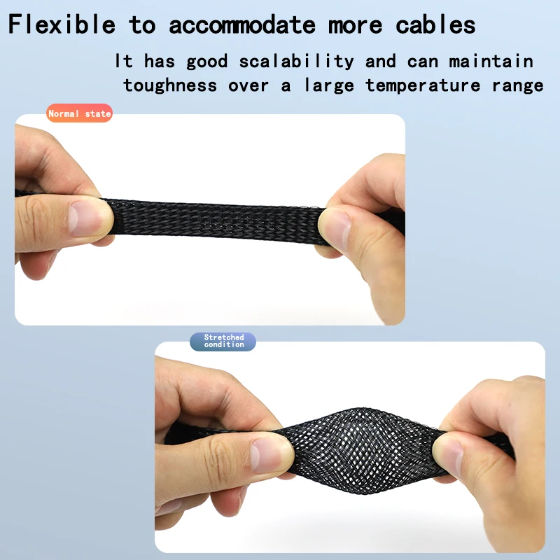 Wire Mesh Sleeve 3m/9.85ft PET Expandable Braided For TV Audio PC Cords Protect Pets Chewing
