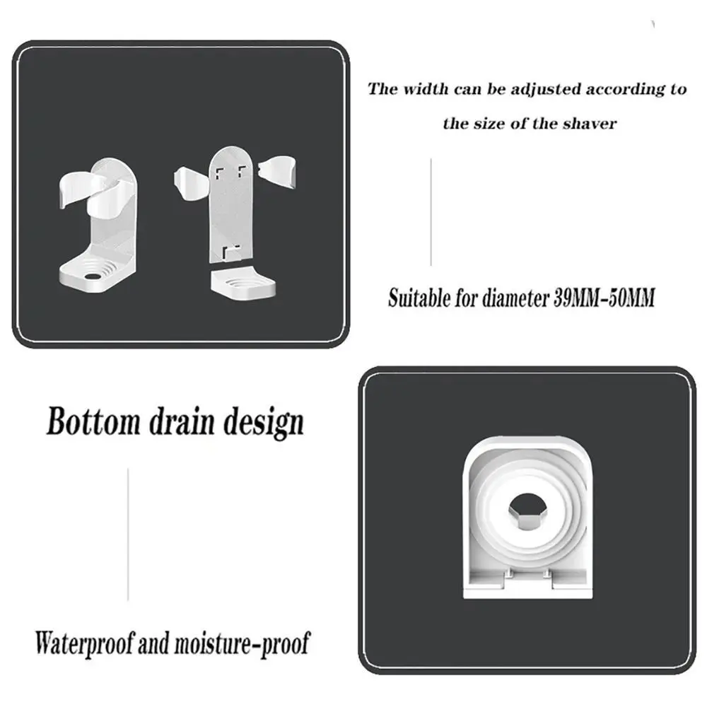 Wall Mounted Plastic Shaver Rack Self Adhesive Razor Holder