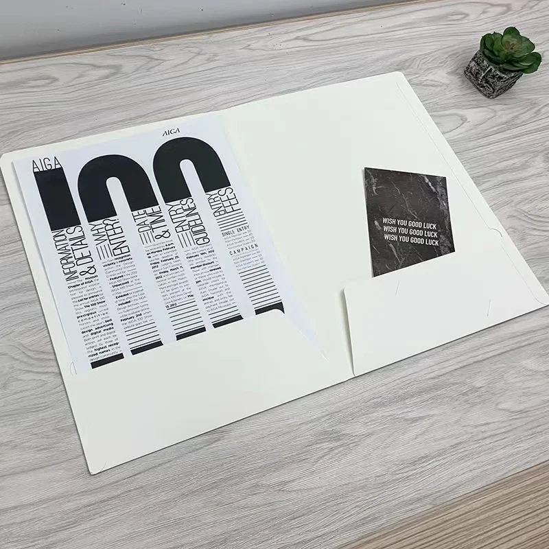 10pcs Two-Pocket File Folders A4 Kraft Paper File Cover Report Project Document Holder Presentation Folder School Office