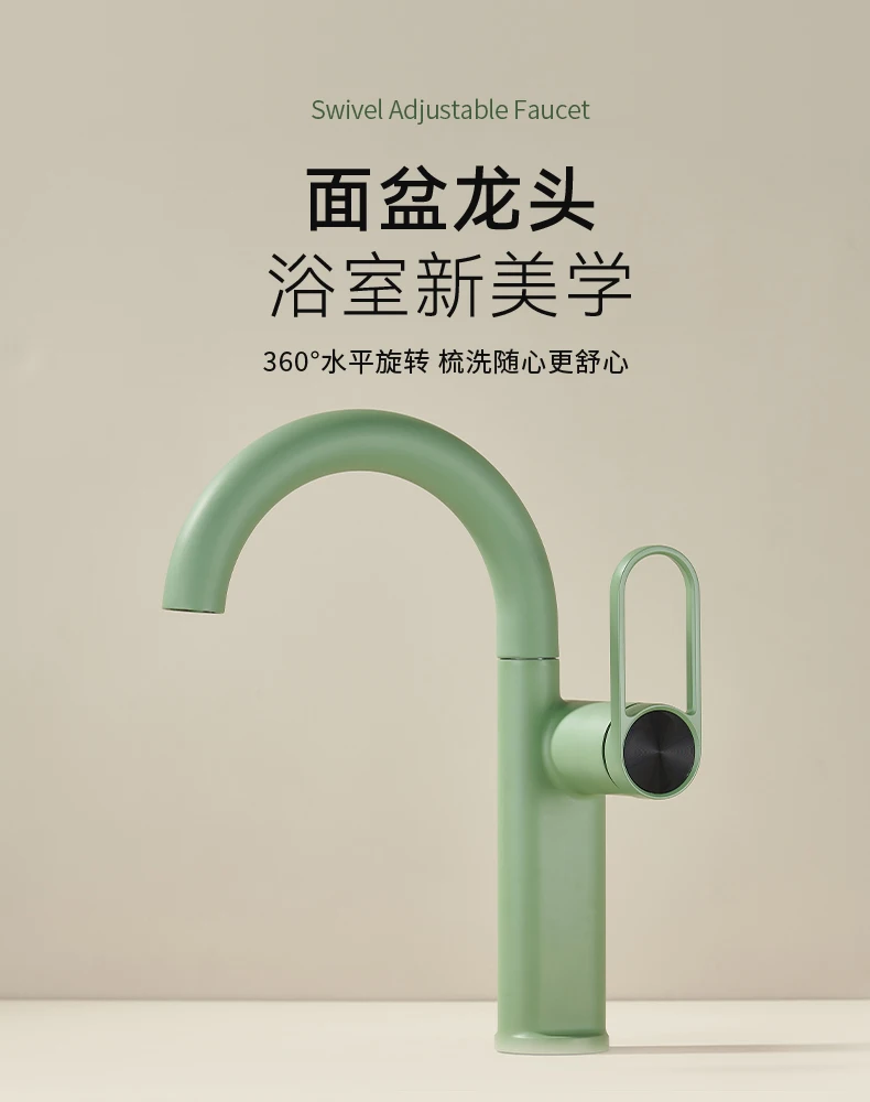 Description Picture 2 of itemsingle handle bathroom green Faucet hot and cold Basin Faucet Hot and Cold bathroom Mixer, Mop Taps,deck Mounted(low version)