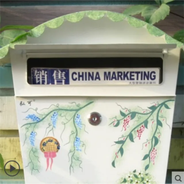 A Legértékesebb Európai Fali Postafiók Divat Vintage Vödör Ón Újságdoboz Post Levéldoboz Cink Bevonat - Image 4