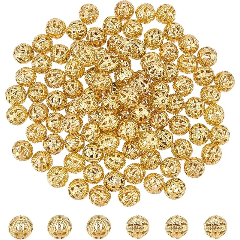 Cheriswely, 100 pezzi di perline distanziali in ottone con strass quadrati e strass trasparenti per gioielli fai da te, creazione di braccialetti