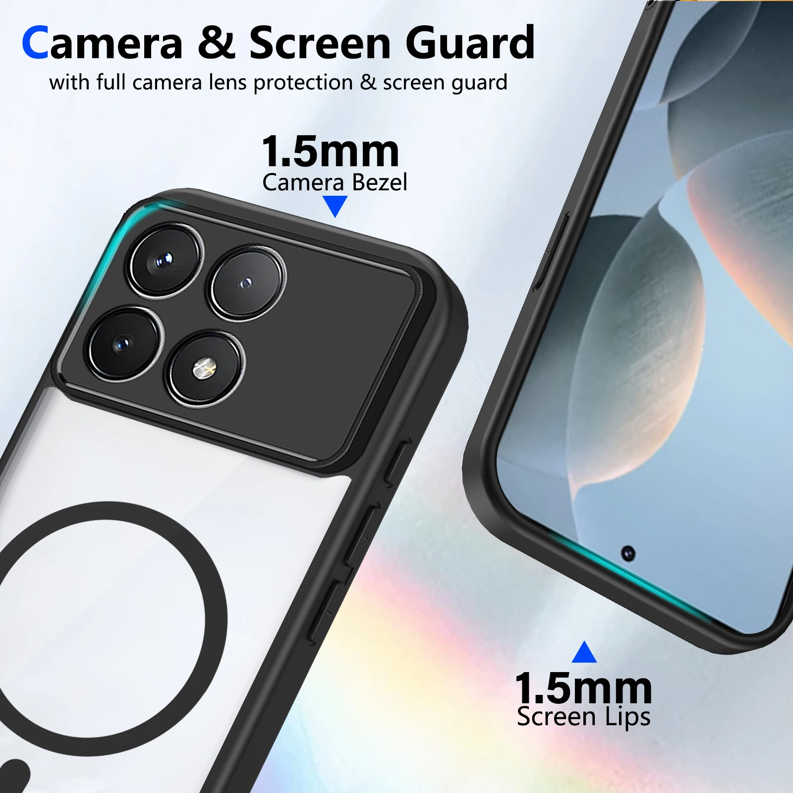 Luxury Magnetic Wireless Charging Clear Shockproof Phone Case