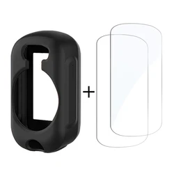 Premium Tempered Glass & Silicone Protective Case Set for Edge 130 130Plus (Black)