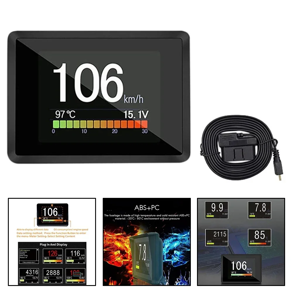 Automobile On-board Computer A203 Car Digital OBD 2 Computer Display Speedometer Fuel Consumption Meter Temperature OBD2 Gauge obd2 hud projector obd2 hud display dashboard display screen