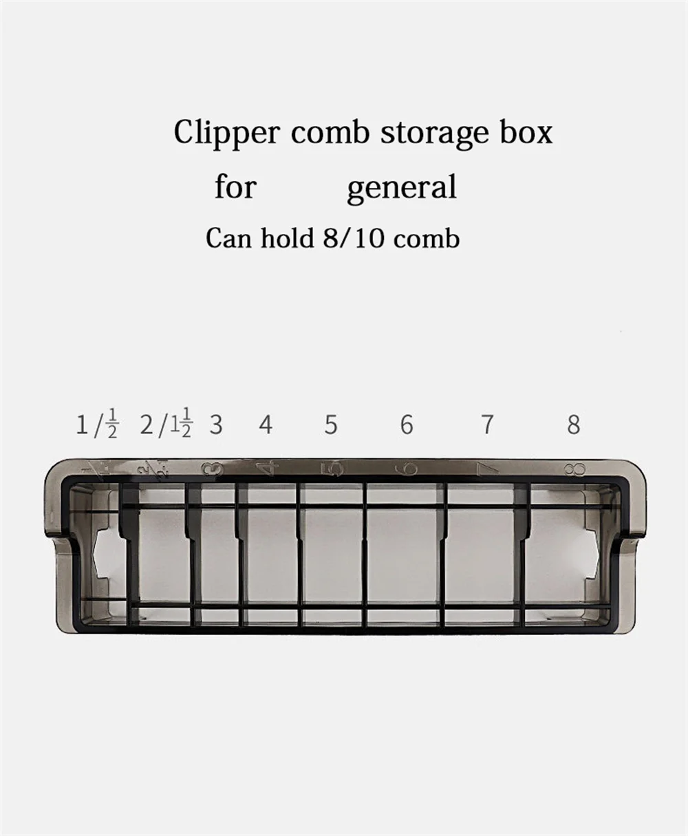 Description Picture 3 of item2/4/6PCS Grid Guide Limit Comb Storage Box Electric Hair Clipper Rack Holder Organizer Case Barber Salon Hairdressing Tools