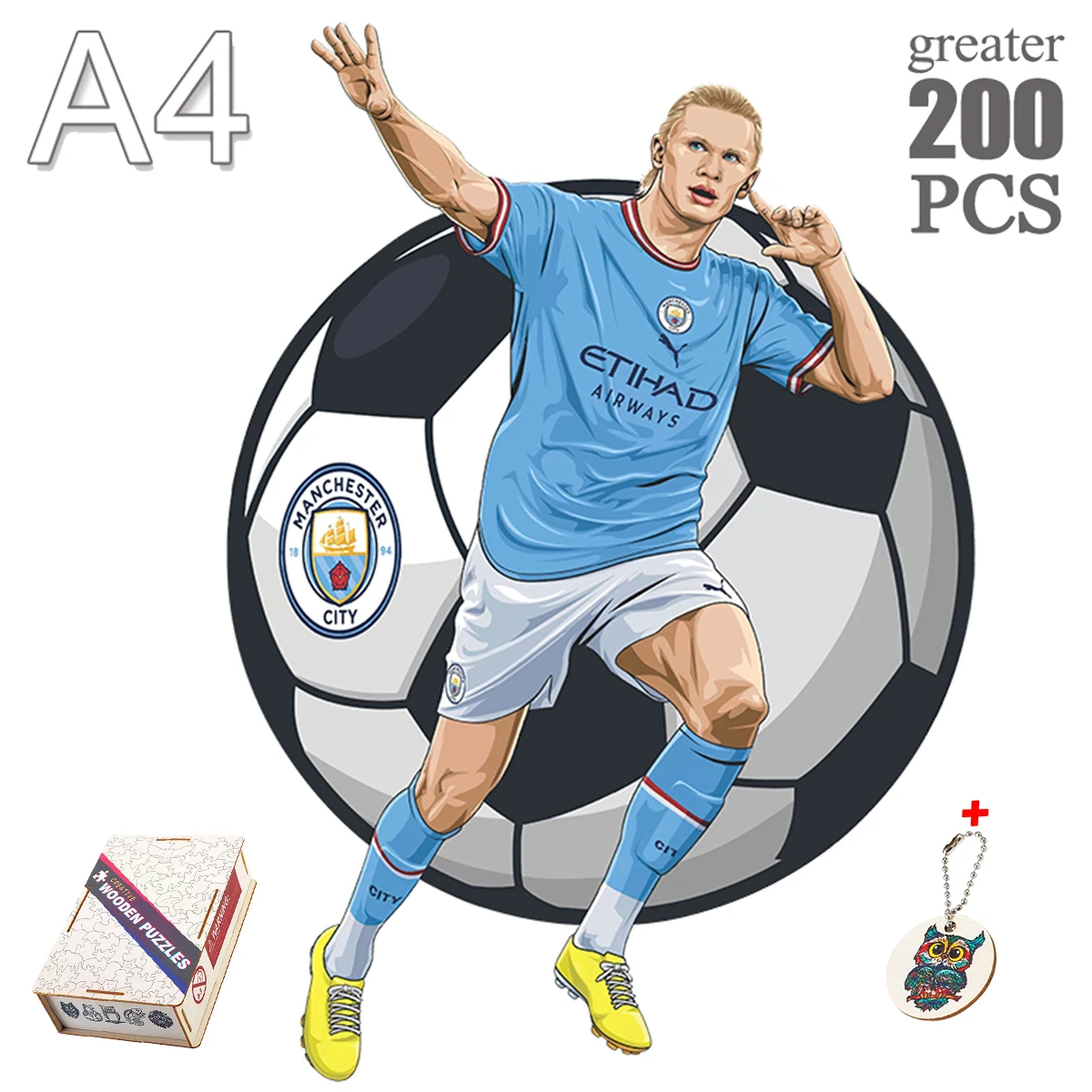 Jigsaw Puzzles Wooden Jigsaw Puzzles Wooden Puzzle Toys Educational Puzzles Mini Jigsaw Puzzle 3D Jigsaw Puzzle Educational Toy Adult And Children Holiday Gift Wooden Football Star Series Irregular Puzzle