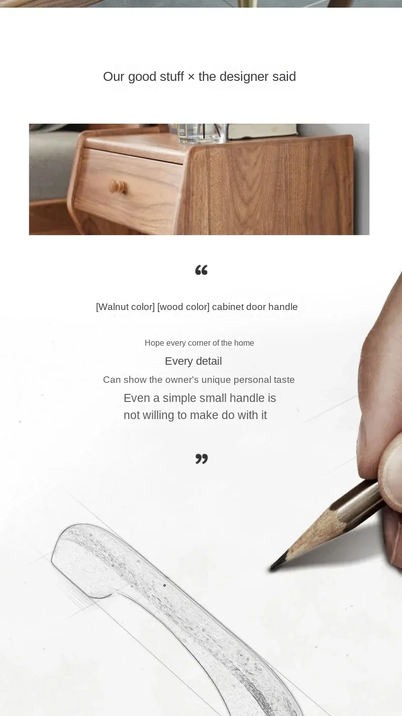 Description Picture 3 of item1PC Natural Solid Wood Cabinet Handle Kitchen Drawer Handles Wardrobe Door Knob Dresser Pulls Furniture Hardware Accessories