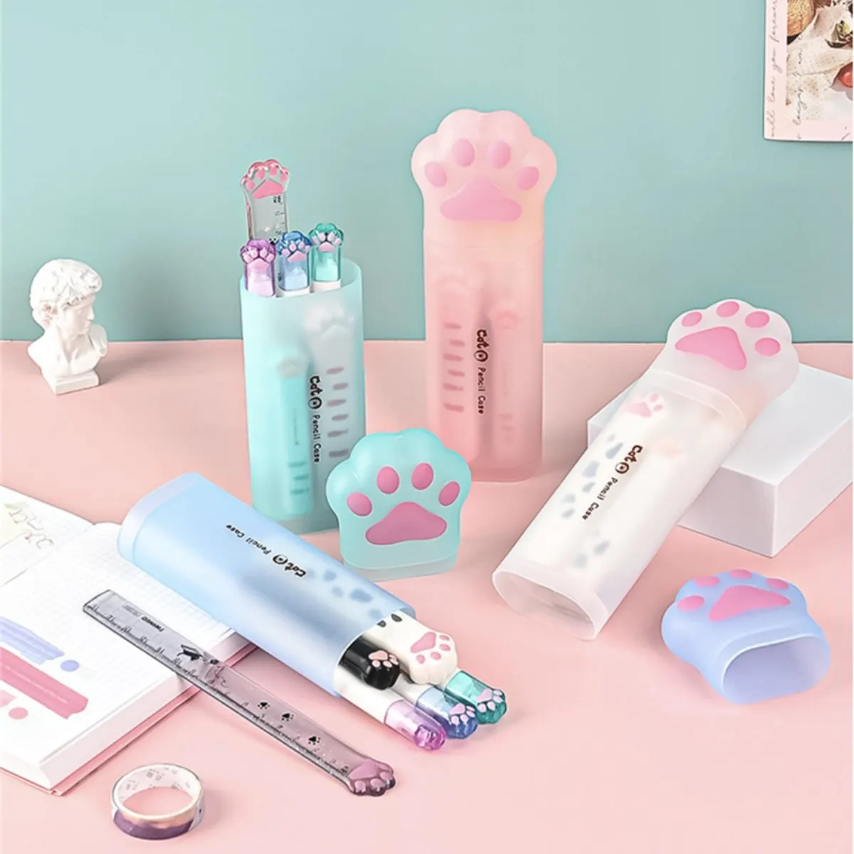 

Cute Cat Claw Pen Box Stationery Set Student Opening Gift Bag Exquisite