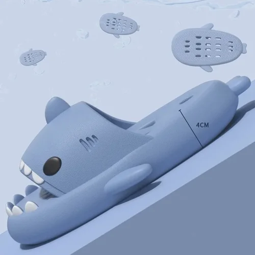 상어 슬라이드 클래퍼 하우스 슬리퍼, 클라우드 플랫폼, 여름 해변, 실내 에바 샌들, 남성 여성, 미끄럼 방지 신발 2