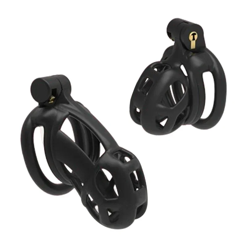 Male Penis Lock Chastity Cage with Lock Resin Virginity for Men Breathable Cock Ring Penis Fetish Restrain Sex Toys