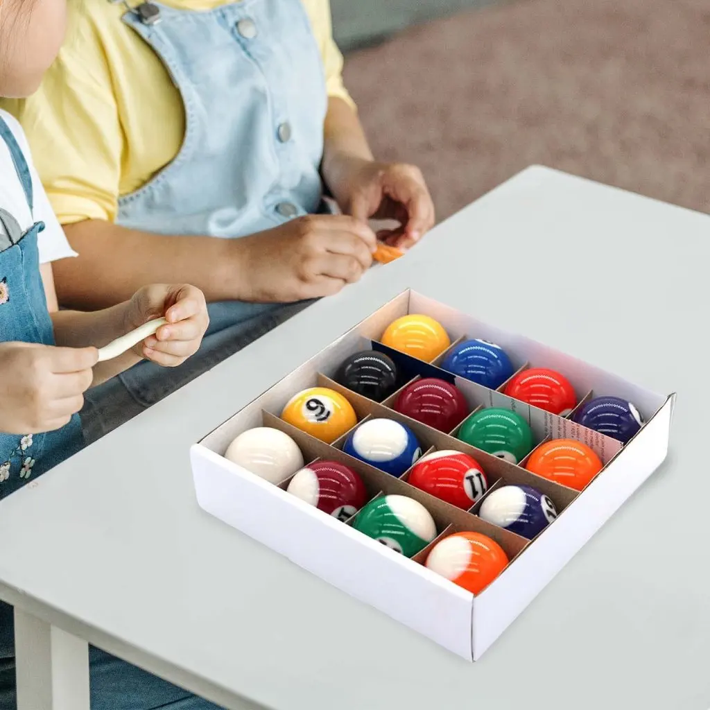 16Pcs Mini Billiard Balls Pool Table Balls 25mm 32mm 36mm Kids Toys for Leisure Sports Colorful Mini Children Billiard Ball Game
