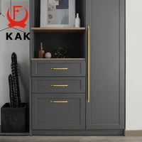 KAK Gold ตู้จับอลูมิเนียมสีดําห้องครัวตู้ประตูดึงลิ้นชัก Barn ประตูเฟอร์นิเจอร์ Handle 3