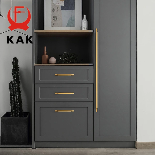 KAK Gold ตู้จับอลูมิเนียมสีดําห้องครัวตู้ประตูดึงลิ้นชัก Barn ประตูเฟอร์นิเจอร์ Handle 3