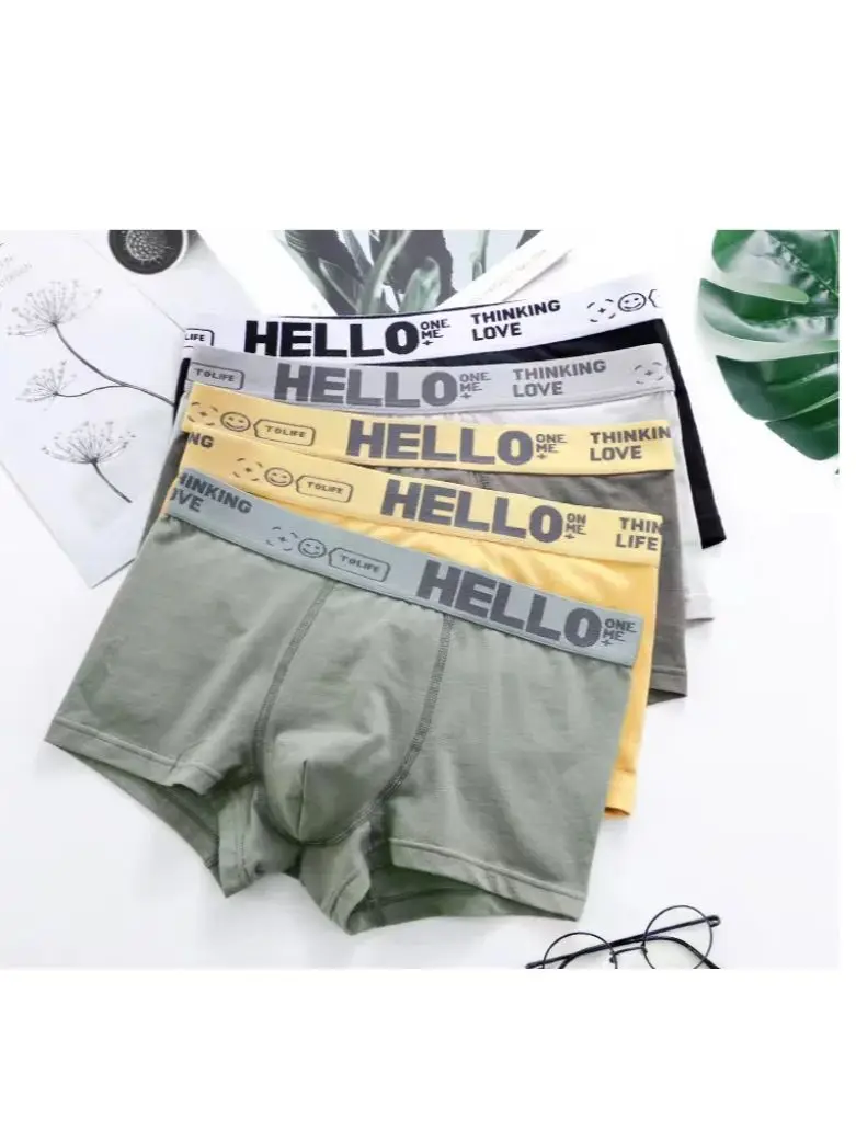 Description Picture 2 of item5pcs Men’s Underwear Male Boxershort Sexy Underpant Refreshing Comfortable Breathable Fashion New Style Catton Boy Catton Boxers