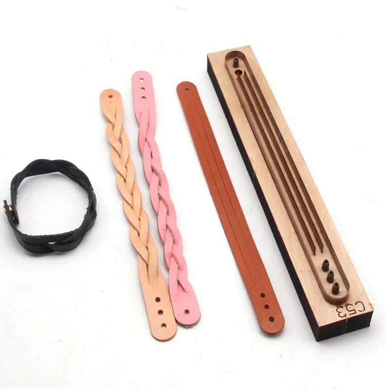 Wooden Die Cutting Japan Steel Blade Mould DIY leather Bracelet Punch Tool Knife Mould Leathercraft Tool set