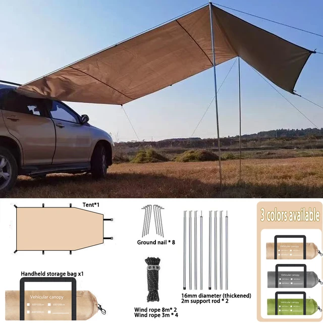 Portable Car Shelter Shade Tent Outdoor Camping Luxury Tent For Suv RV Automobile Side Roof Top Waterproof Rainproof Canopy