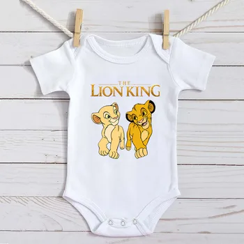 Pagliaccetto per bambini Cartoon Il Re Leone Kawaii Simba Moda Vestiti per bambini Cotone Manica corta Tuta per neonato Tute per neonati 1