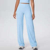 Woman Summer Breathable Wide Leg Yoga Pants Fitness Sports Running Cycling Solid Color Lifting Buttocks Gym Yoga Pants - Image 2