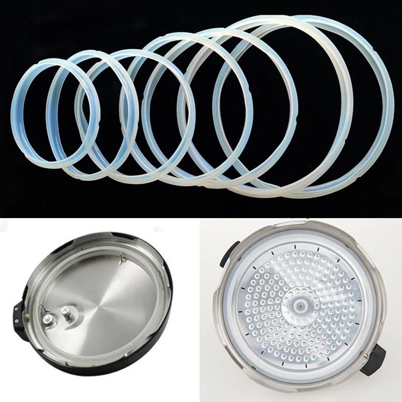 1pc 18/20/22/24cm OD Silicone Rubber Gasket Cooker Lid Sealing Ring Electric Pressure Cooker Replacement For 2-6L Cooker Gaskets
