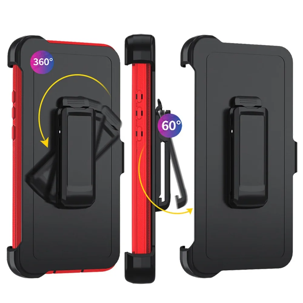 Triple-Layer Armor Hybrid Protective Case with Belt Clip