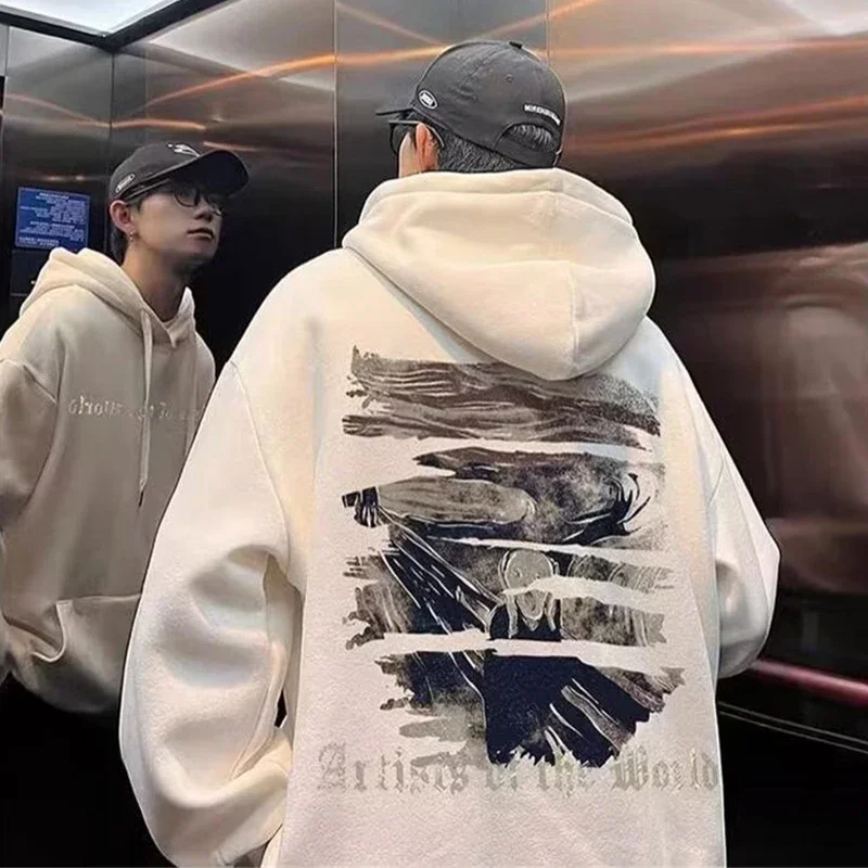 Nieuwe Gothic Oversized Hoodie Lange Mouw Harajuku Trui Mannen en