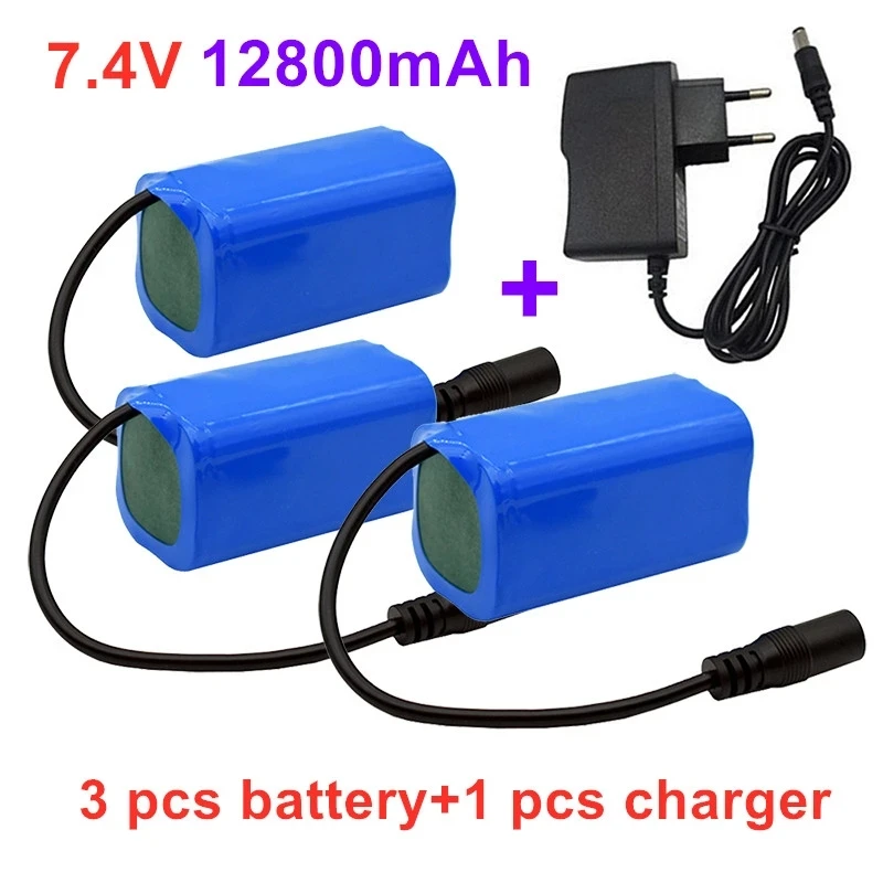 

Upgrade battery for T188 2011-5 T888 V007 H18 C18 Remote Control Fishing Bait Boat Spare Part 18650 7.4V 12800mAh Battery