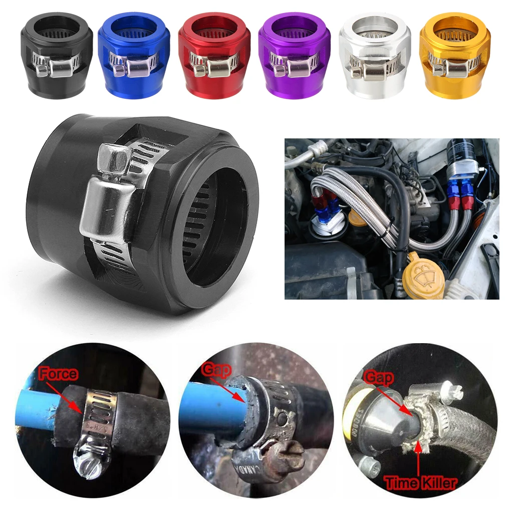 4pcs Precision Engineered Hose End Finisher AN4 AN6 AN8 AN10 AN12 AN14 AN16  Fuel Hose Clamp Finishers